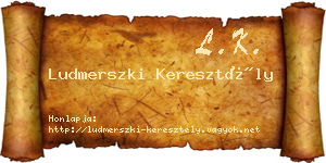 Ludmerszki Keresztély névjegykártya